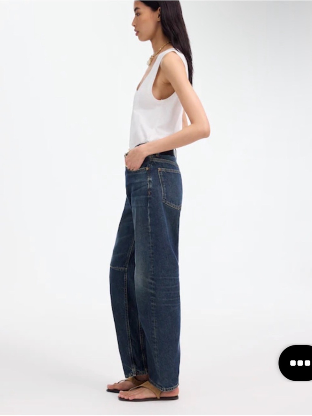 The Petite Darted Barrel-Leg Jean Danver WashRigid - Picture 3 of 6